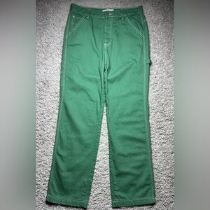 SONG Jeans Womens 29 Carpenter 90s Boyfriend High Waist Button Fly Green Party